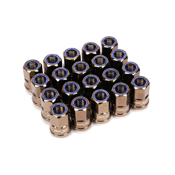 Muteki Open End Lug Nuts 12x1.25 Titanium Chrome / Blue Ring