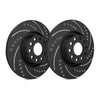 SP Performance Drilled and Slotted Black Zinc Plated Rotors Front Pair - 15-19 WRX