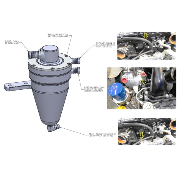 Killer B Motorsport Air Oil Separator Kit - 02-07 WRX/STI / 04-08