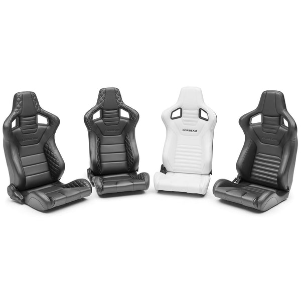 Corbeau Sportline RRS Reclining Seats Black Vinyl Diamond