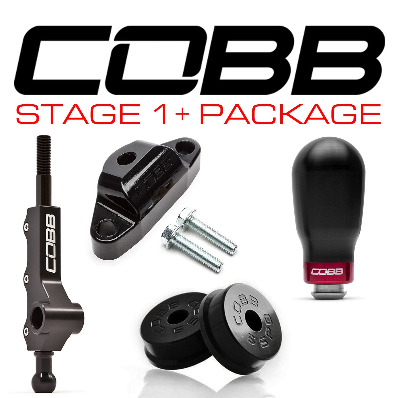 COBB Subaru 2002-2007 WRX 5MT Stage 1+ Drivetrain Package w/ Wide Barrel Shifter (Tall Weighted COBB Knob) | 212X01P-TW
