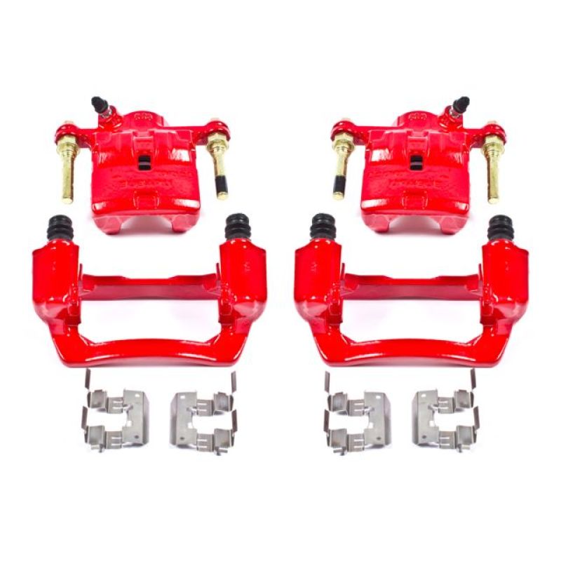 Powerstop Rear Red Calipers with Brackets Pair - 2015-2021 WRX | S3424