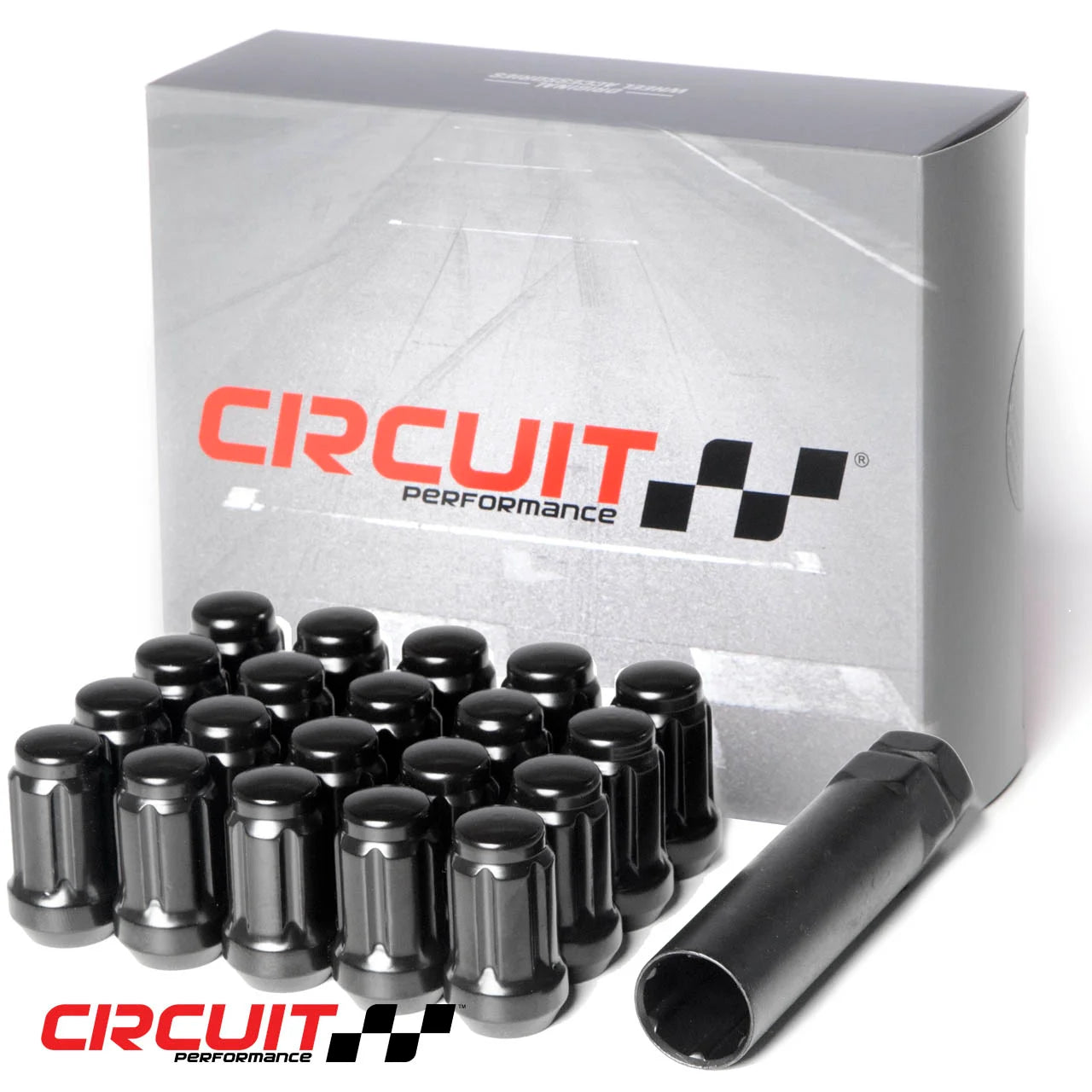 Circuit Performance Forged Steel Spine Drive Lug Nuts Black 12x1.25 - Universal