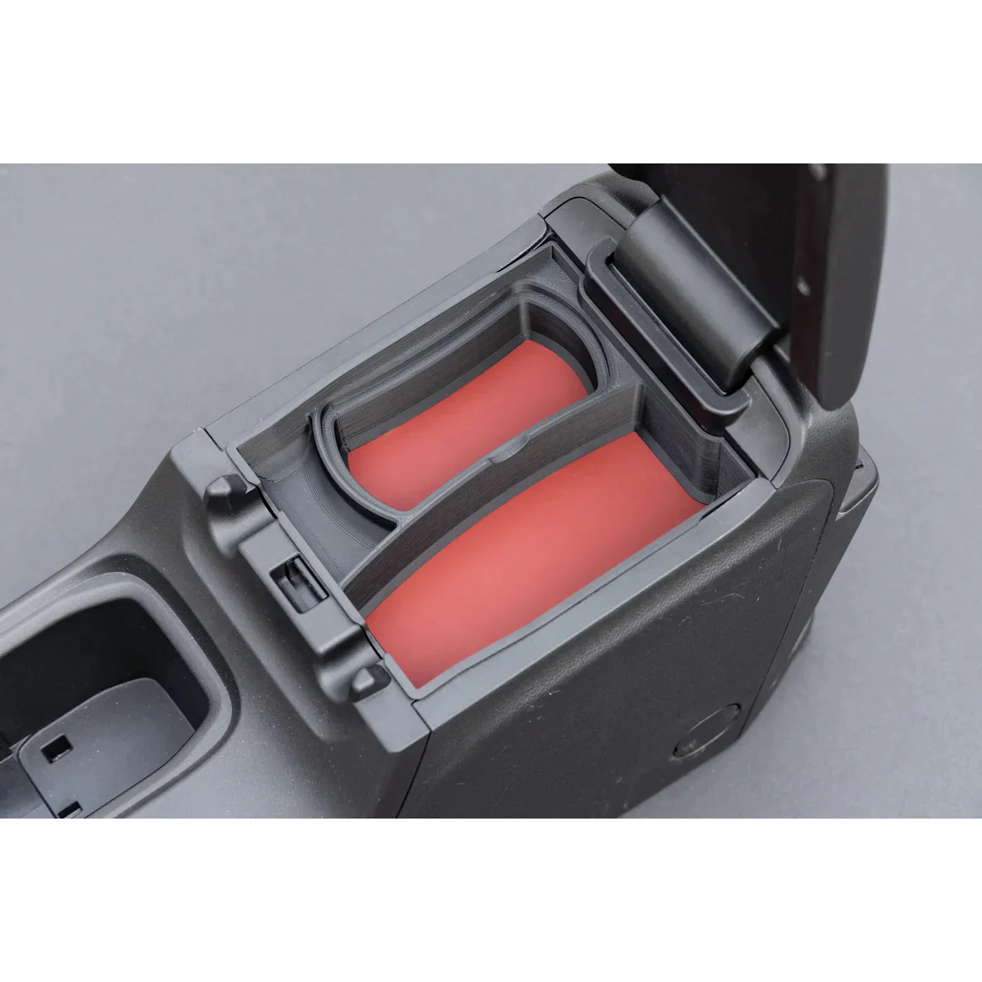 SubieTrays 12-Volt Compatible Center Console Tray Black Leather - 2022+ WRX