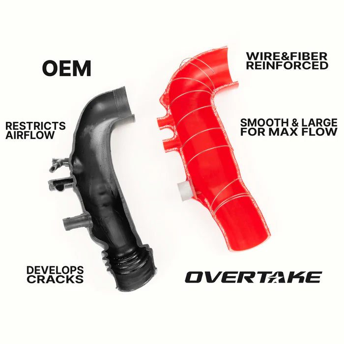 Overtake Silicone Turbo Inlet Hose Red - Subaru 2004-2021 STI / 2002-2007 WRX / 2004-2008 FXT | A10222RED