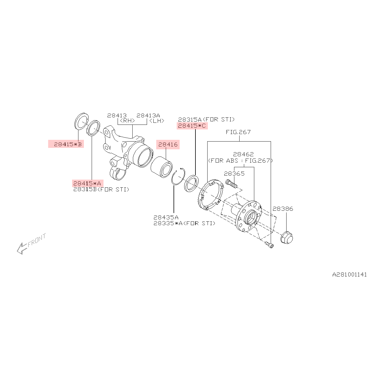 Genuine Subaru OEM Rear Wheel Bearing Repair Kit - 2002-2007 WRX