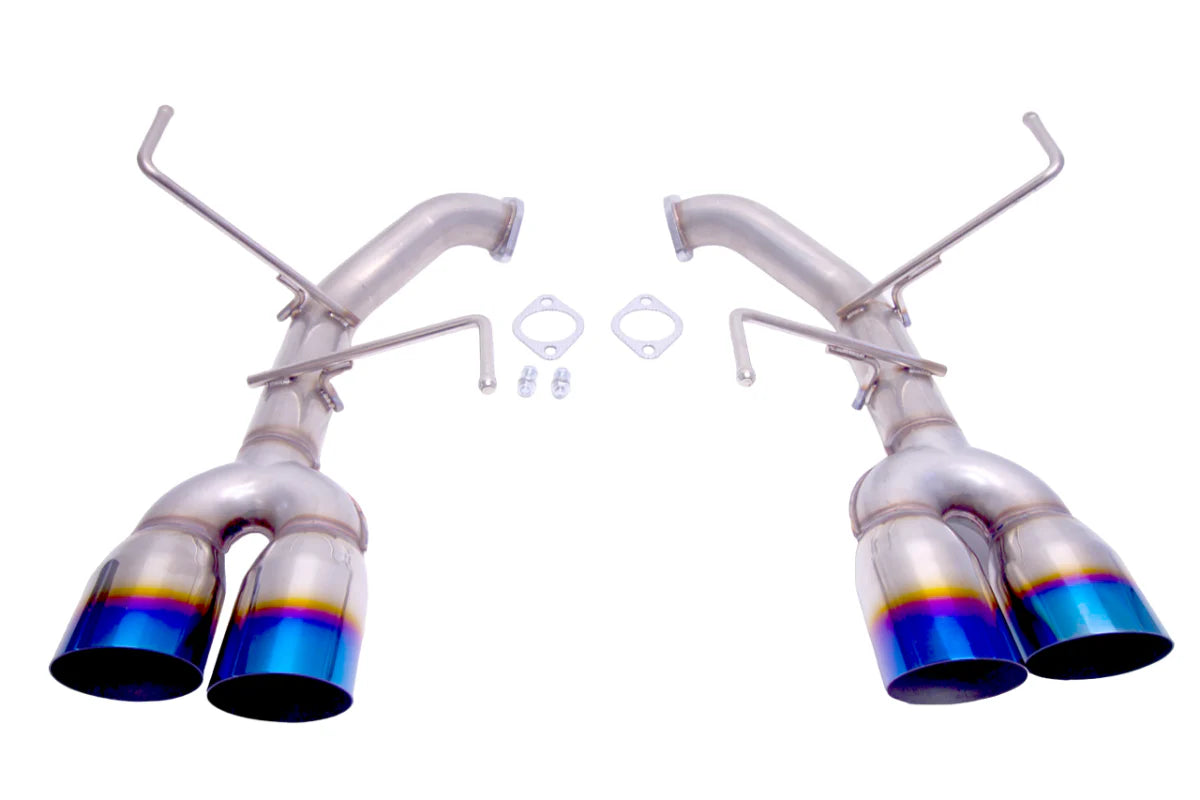 PLM Axle Back Muffler Delete Blue-Titanium Burnt Tips - 2022+ WRX