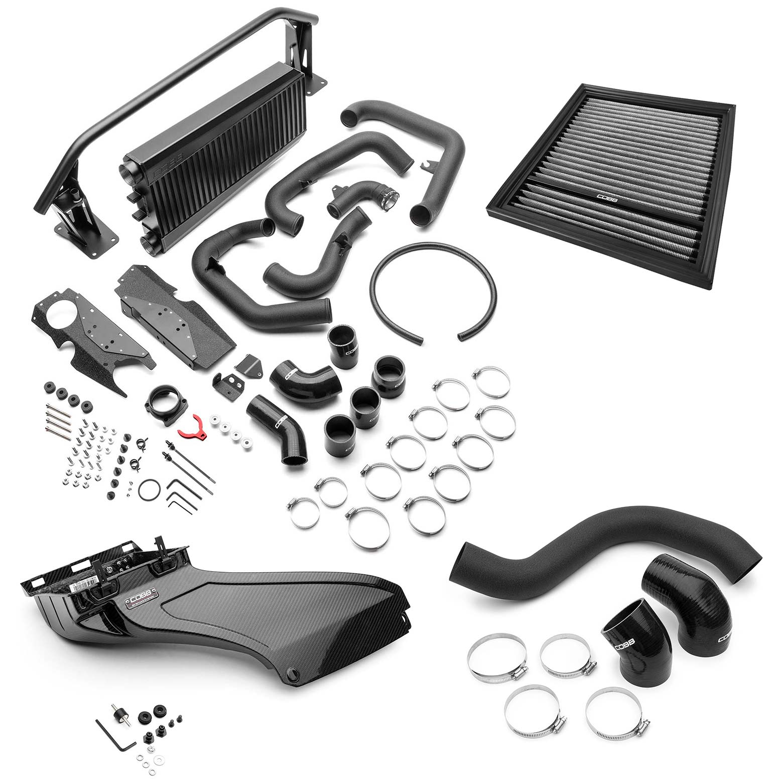 COBB Tuning Front Mount Intercooler + Redline Intake Package (Black) WRX 2022-2025 | SUB006FMICRED-BK