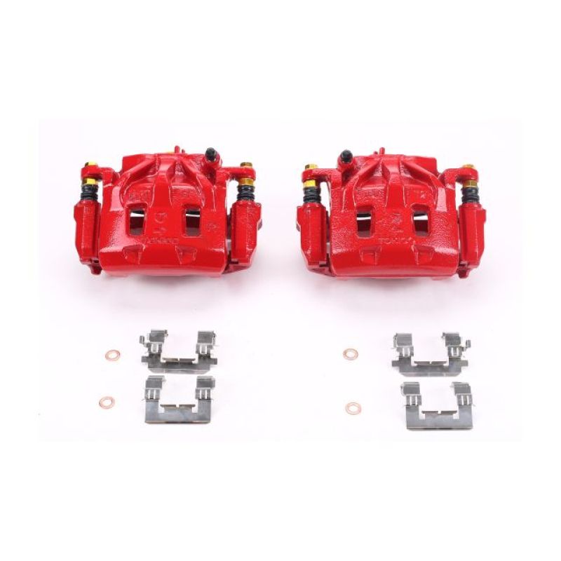 Powerstop Front Red Calipers with Brackets Pair - 2015-2021 WRX | S3348