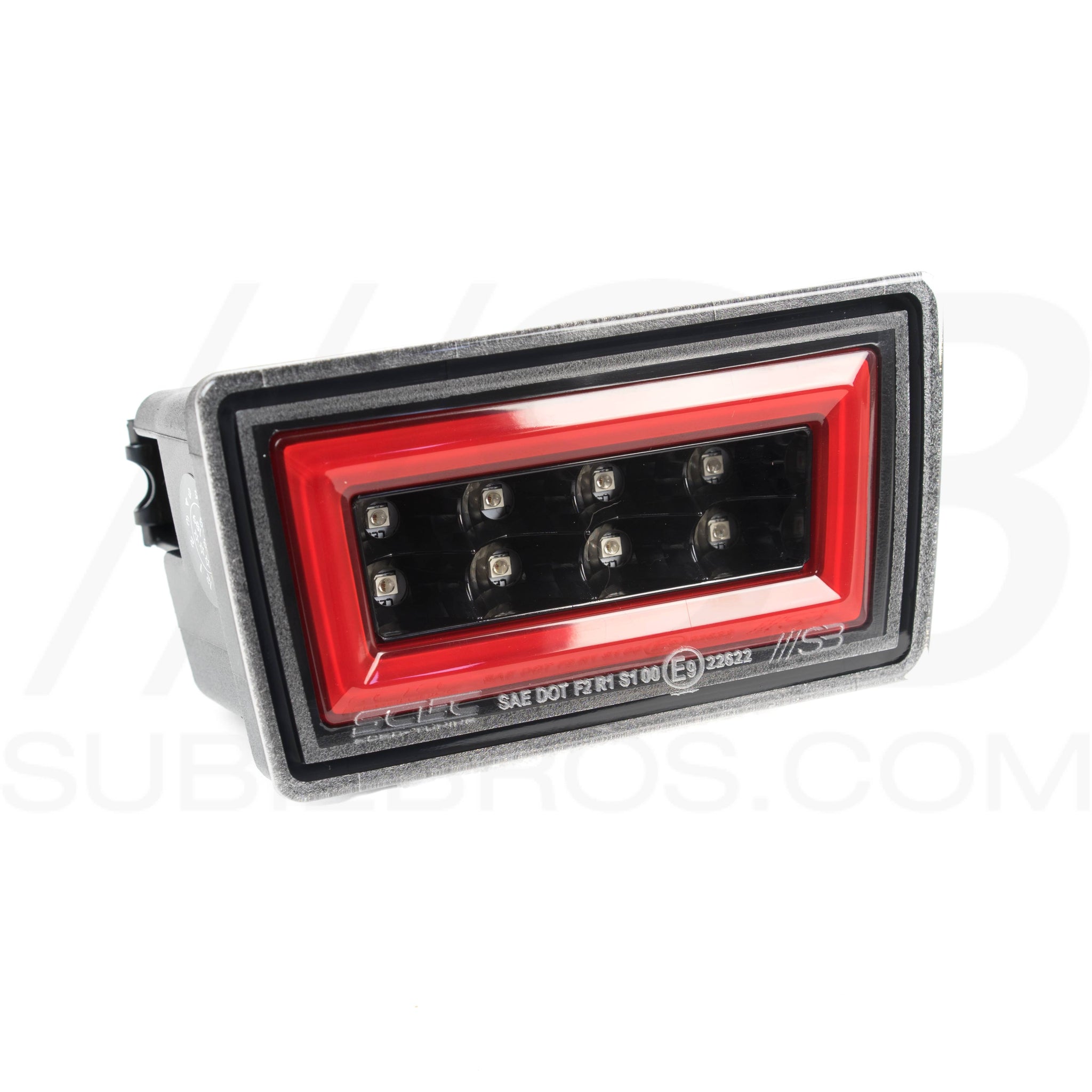 Sp3c Built F1 LED Bar Style Rear Fog Light Clear Lens Red Bar Black Base - 22 WRX/STI