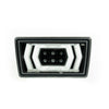 SubieBros Ascension F1 LED Rear Fog Light Clear Lens White Bars Black Base - 11-22 WRX / 11-21 STI