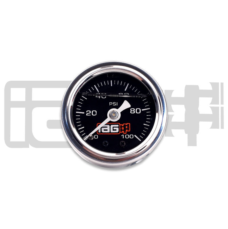 IAG Performance 0-100 psi Liquid Filled Fuel Pressure Gauge - Black Face