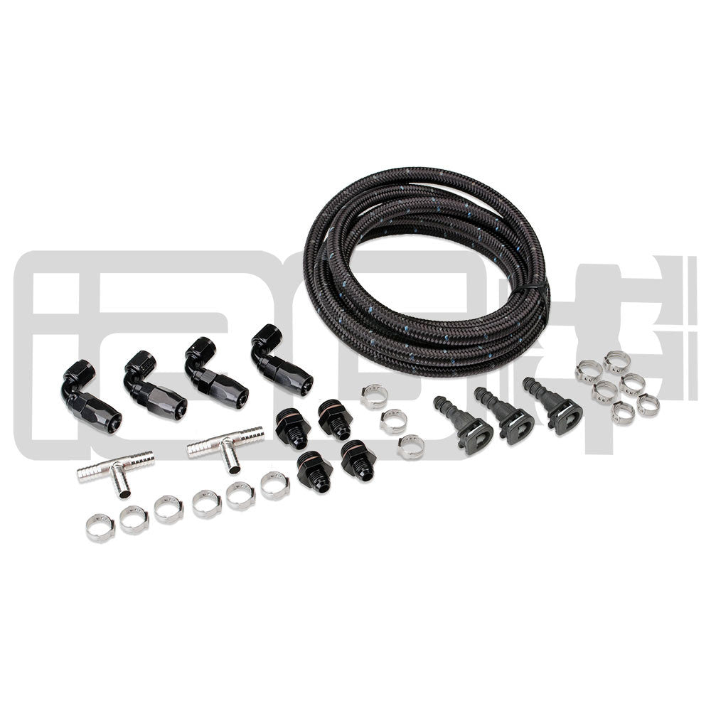 IAG Braided Fuel Line & Fitting Kit For IAG Top Feed Fuel Rails