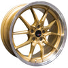 Option Lab S718 19x9.5 5x114.3 +35 Top Secret Gold with Machined Lip Wheel - Universal