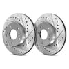 StopTech Drilled and Slotted Select Sport Rotors Pair Front - 05-17 STI