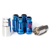 Muteki SR48 Open End Locking Lug Nuts Set M12x1.25 - Chrome Burning Blue