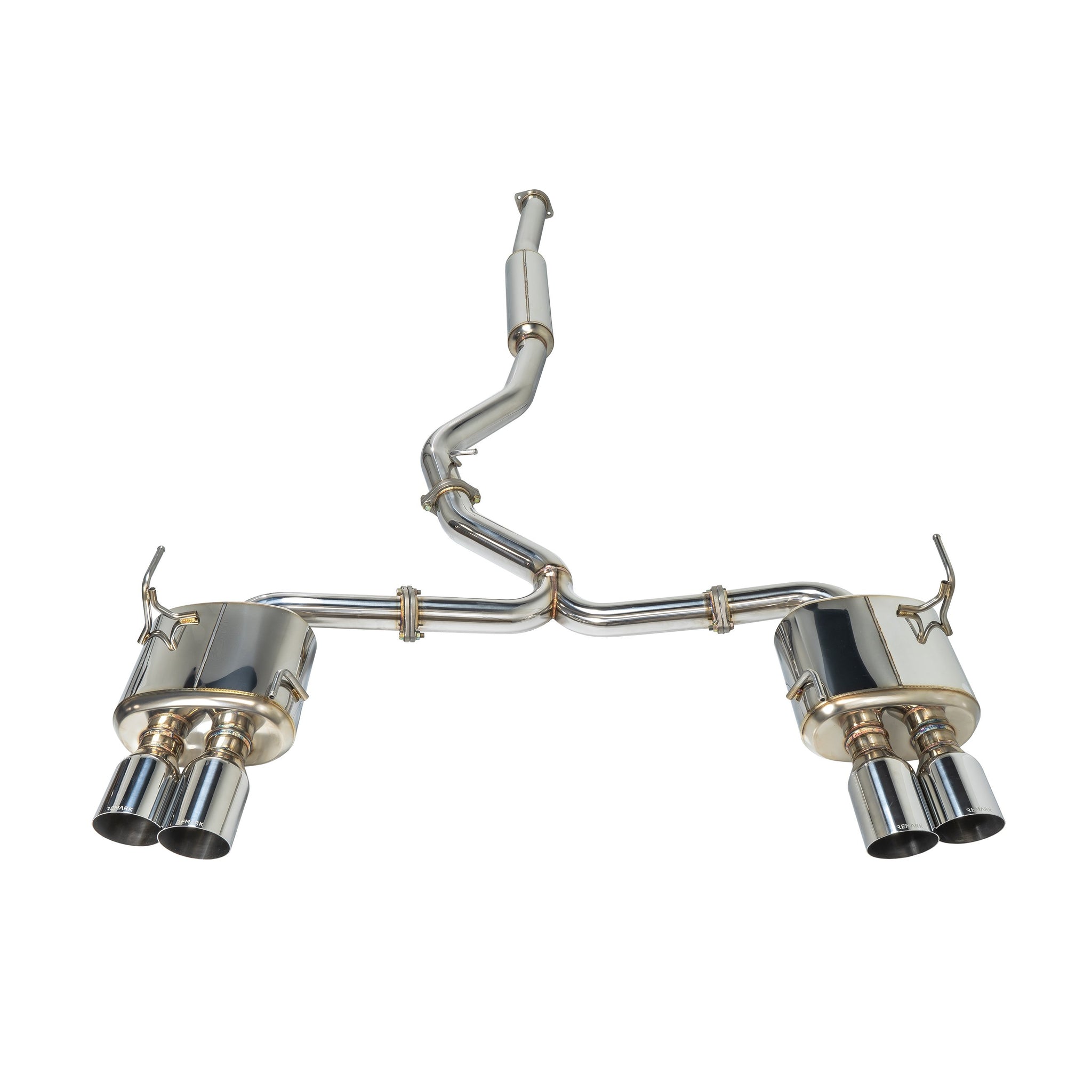 Remark Stainless Tip Non Resonated 4" Quad Catback Exhaust - 15-20 WRX/STI