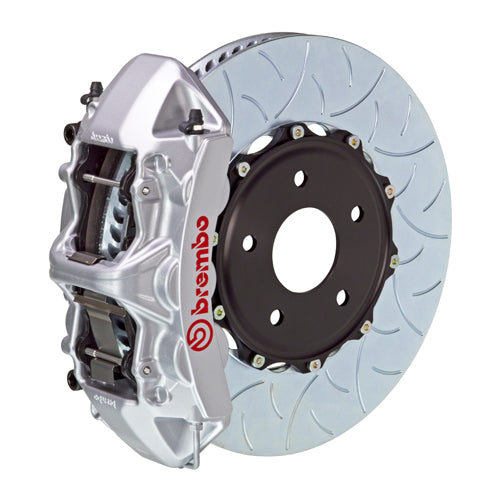 Brembo GT System Monobloc 6 Piston Front Big Brake Kit Silver Calipers Slotted Rotors - 22+ WRX