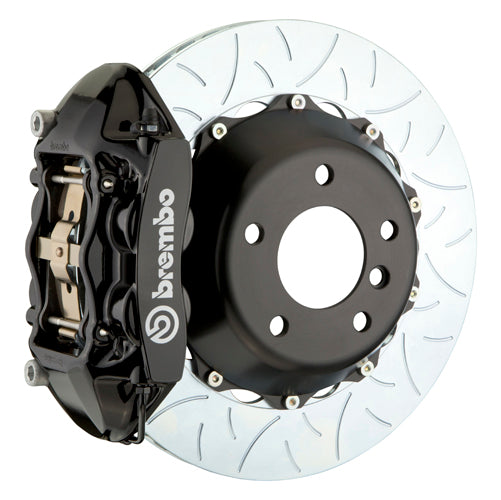 Brembo GT System Monobloc 4 Piston Rear Big Brake Kit Black Calipers Slotted Rotors - 22+ WRX