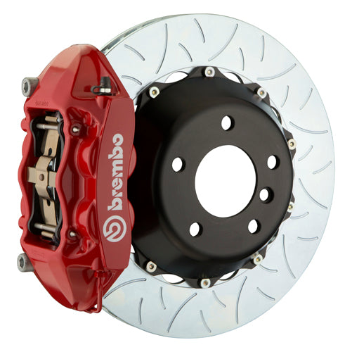 Brembo GT System Monobloc 4 Piston Rear Big Brake Kit Red Calipers Slotted Rotors - 22+ WRX