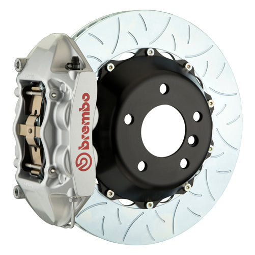 Brembo GT System Monobloc 4 Piston Rear Big Brake Kit Silver Calipers Slotted Rotors - 22+ WRX