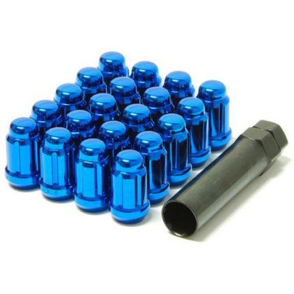 45mm M12x1.25 Closed-End Lug Nuts – 22mm OD, Purple & Black Set (16-Piece + 4 Locks)