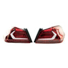 Subispeed Evolution Tail Lights by OLM Clear Lens, Red Base, White Bar - 15-21 WRX/STI