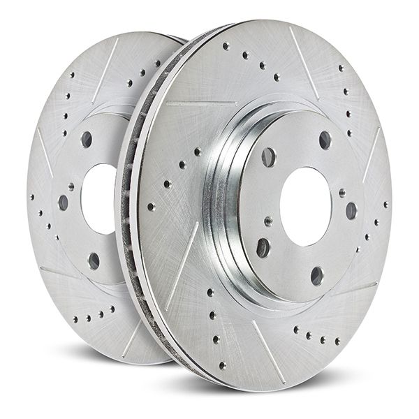 Powerstop Evolution Drilled & Slotted Zinc Plated Front Rotors Pair - 2022+ WRX